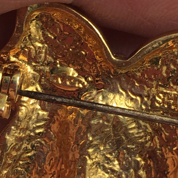 Avon Glitter Bells & Bows Rhinestone Brooch - Picture 6 of 6